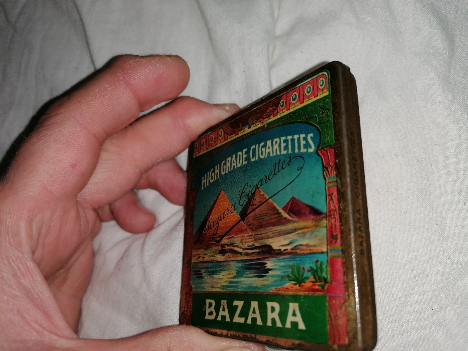 Tabacchi: Antike Blechdose Bazara 10 Zigaretten von High grade  1907 – Usato da Zürich venduto da Tin4Life 2