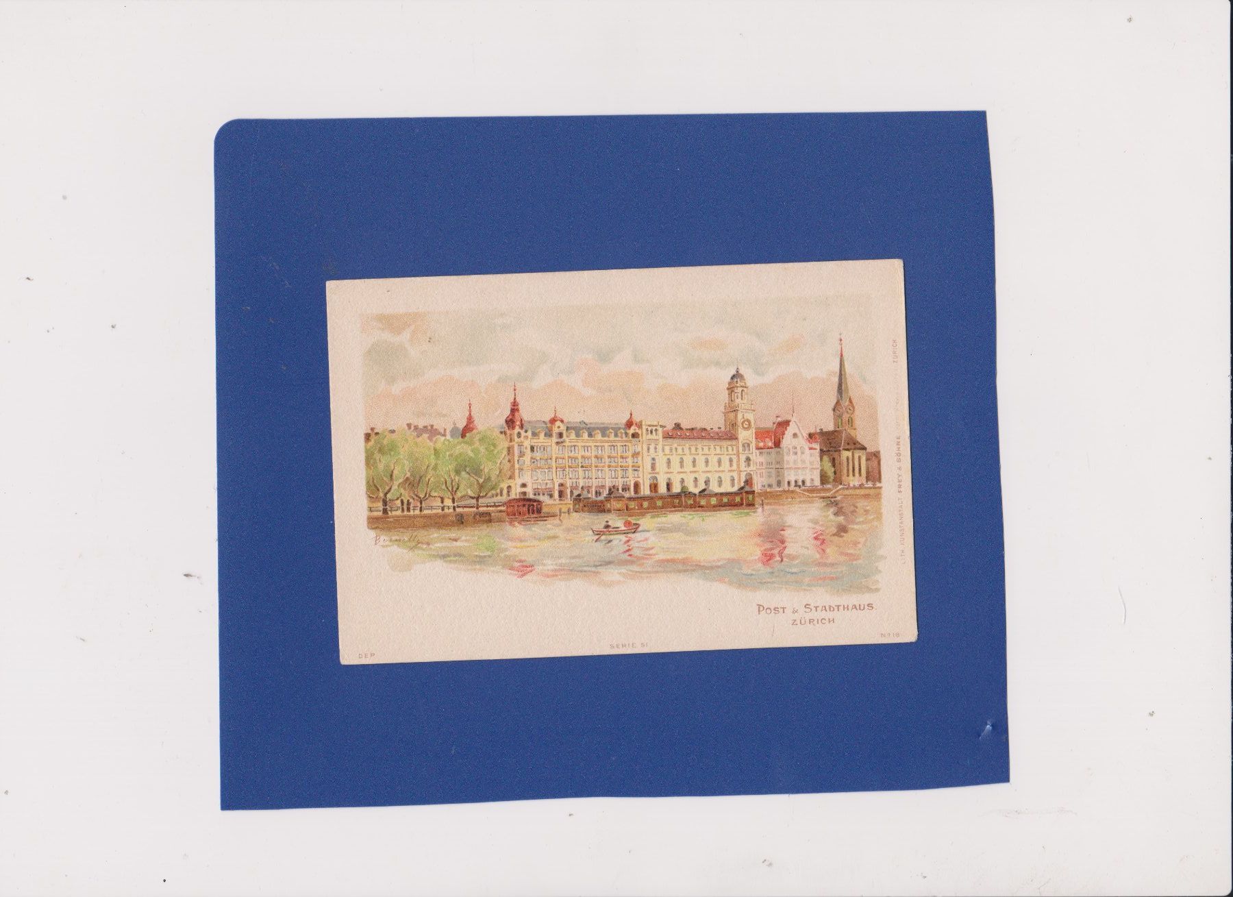 Cartoline postali: Carte postale Zurich - Post & Stadthaus – Usato da Bex venduto da Canouille