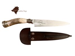 Facon mit Hirschgeweihgriffen und doppelter Neusilberzwinge