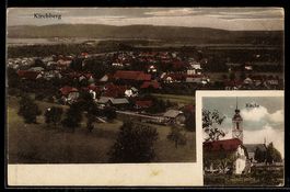 AK Kirchberg, Ortsansicht, Blick zur Kirche