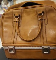 Sac de voyage vintage marron cuir simili bon état