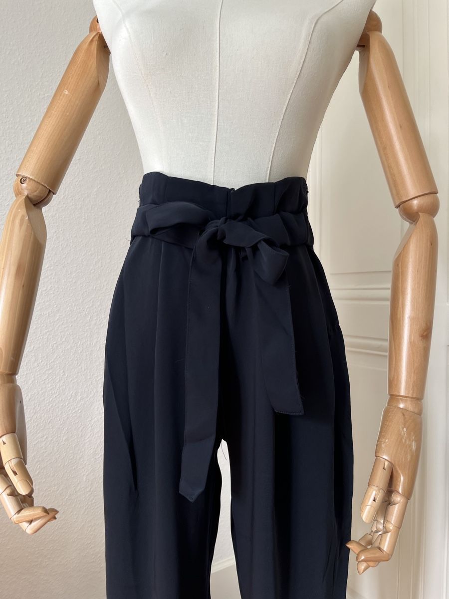Zara Hosen: Zara Basic Blue Trousers with Tie - Size XS – Gebraucht aus Mies von Nib2011 3