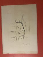Lithographie"Stehende Frau" von Willy Nowak, Signiert 