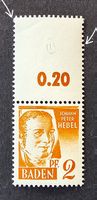 *ABART* Französische Zone Baden-Mi 14 ** (1948) Leerfeld