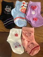 5xBabysöcklein-niedliche Motive-Baby-Frühlingssöckchen 6-12M