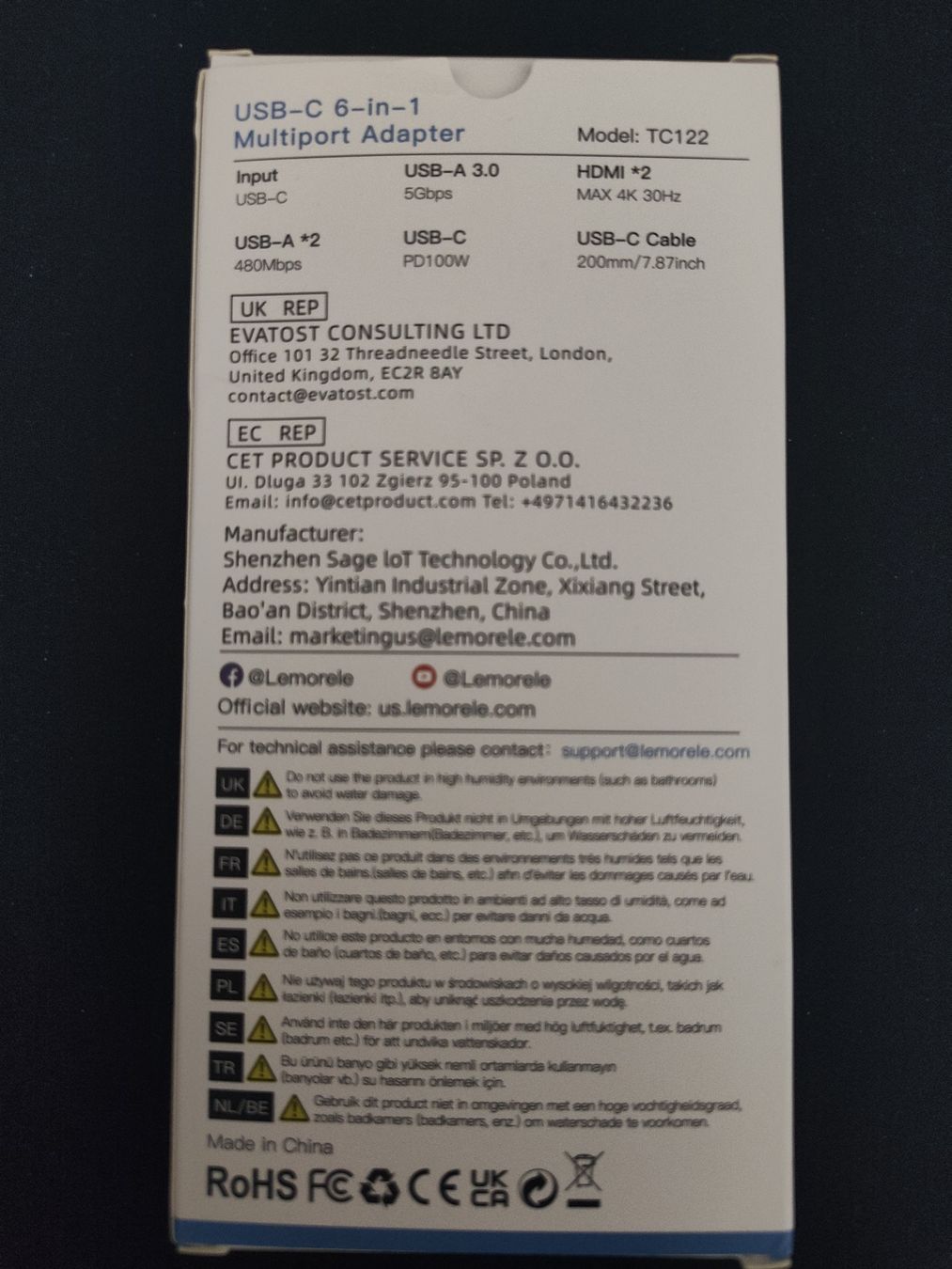 Unità & Adattatore: Lemorele USB-C 6-in-1 Multiport Adapter - Neu & Original – Nuovo e nell'imballaggio originale da Schaffhausen venduto da _ALEJNA_ 1