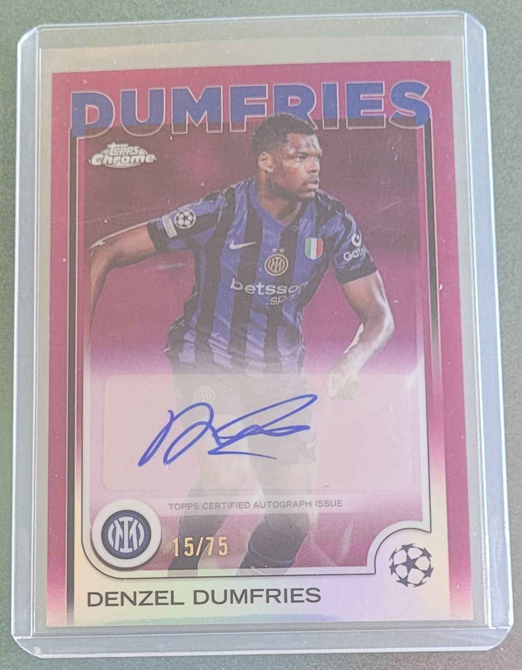 Topps Carte collezionabili: Denzel Dumfries Autograph /75 Topps Chrome 2024/25 Inter TOP – Nuovo (secondo la descrizione) da Arbon venduto da Wizle