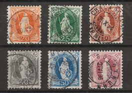 1891 : Serie Stehende Helvetia Nr. 66C - 71C : KP 345.--