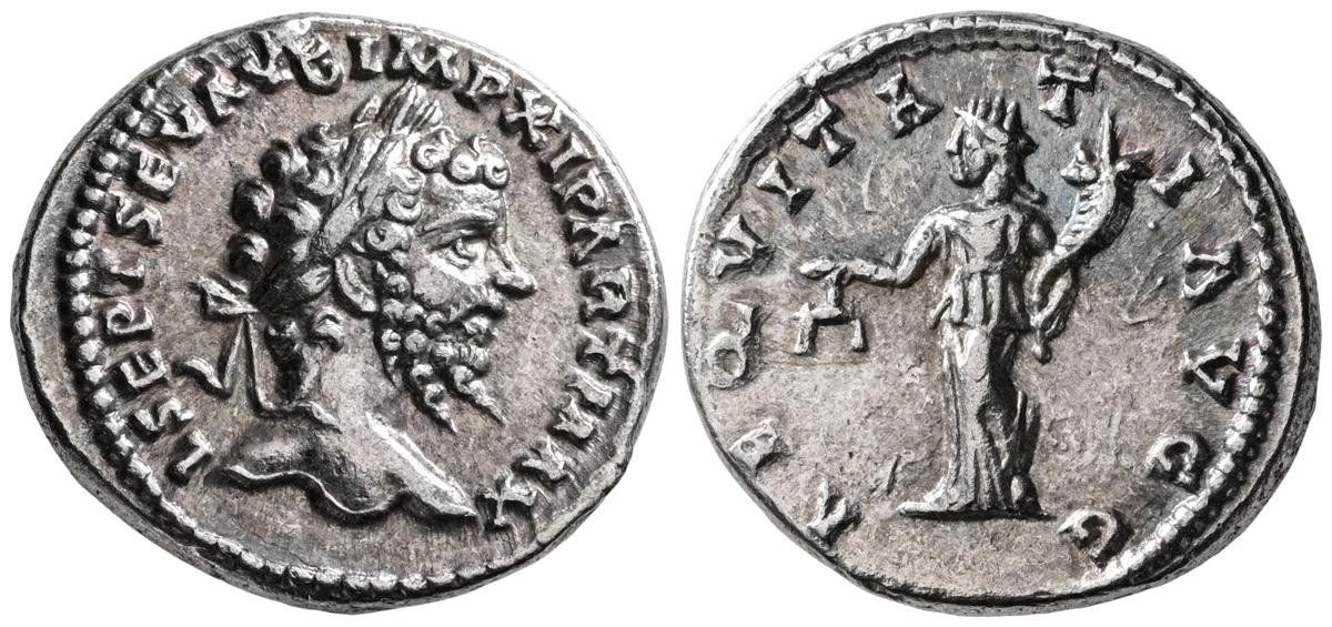 Toutes les monnaies: SEPTIMIUS SEVERUS AR Denarius (198-202 AD). Fancy eastern st – D'occasion à La Sarraz par classicworldcoins