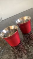 2 Nespresso Pixie Tassen rot Metall neuwertig