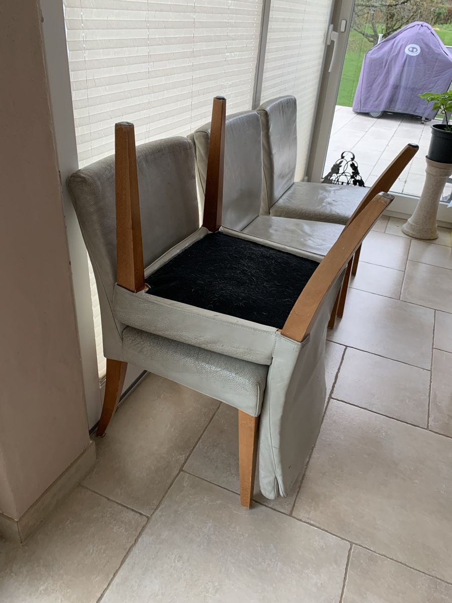 Sedie: 6 ältere beige Leder-Esszimmer-Stühle – Usato da Oberweningen venduto da Bumblebee2 2
