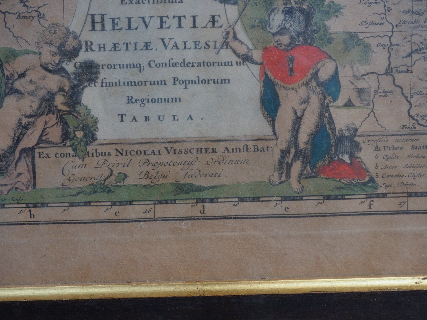 Cartine & Atlanti: Schweizer Landkarte, ca 1690 – Usato da Schänis venduto da Lobelie1 2
