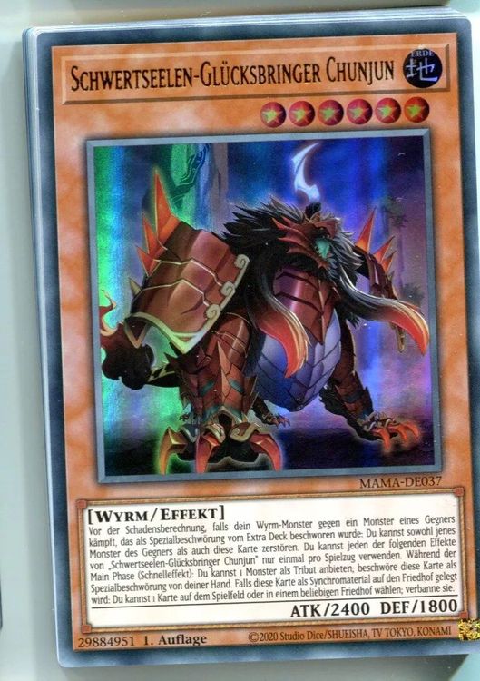 Yugioh Funny Shop] 1 Lá Thẻ Bài Swordsoul Auspice Chunjun - MAMA-EN037 - Ultra Rare 1st Edition | Việt Nam