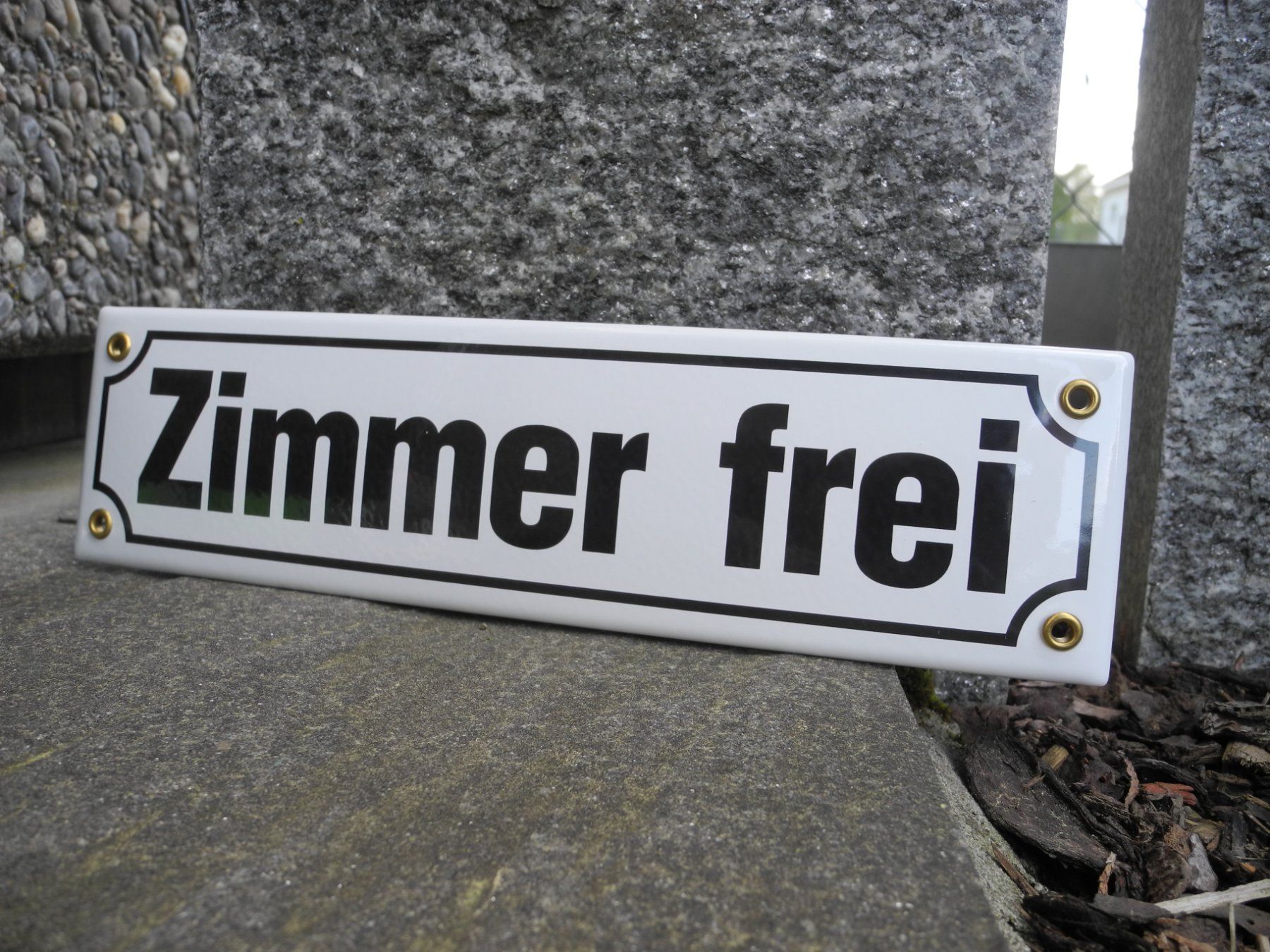 Insegne: ZIMMER FREI EMAILSCHILD – Nuovo (secondo la descrizione) da Reinach AG venduto da Huckleberrysix