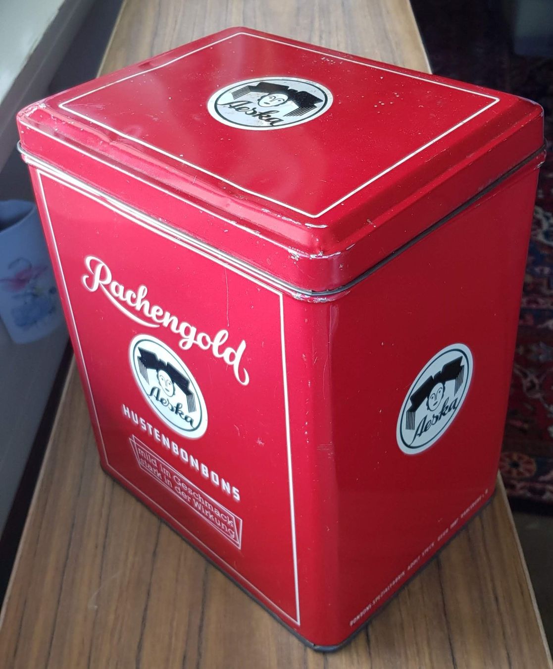 Barattoli: Blechdose 1950er - Rachengold Hustenbonbons – Usato da Mörschwil venduto da antiksalon 6