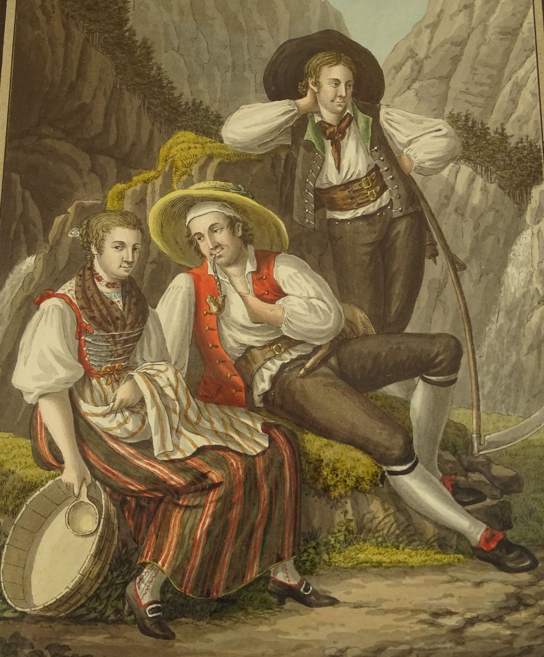 Stiche: TRACHTEN LUNGERN, UNTERWALDEN, RADIERUNG – Gebraucht aus Grüningen von Kartensammler 2