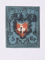 (311) Abart 5 Rp. Rayon I gestempelt
