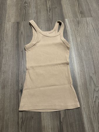 Damen Tanktop H&M gerippt beige Gr. XS