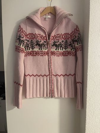 TCM Wollmischung Strickjacke Gr. 36/38 rosa