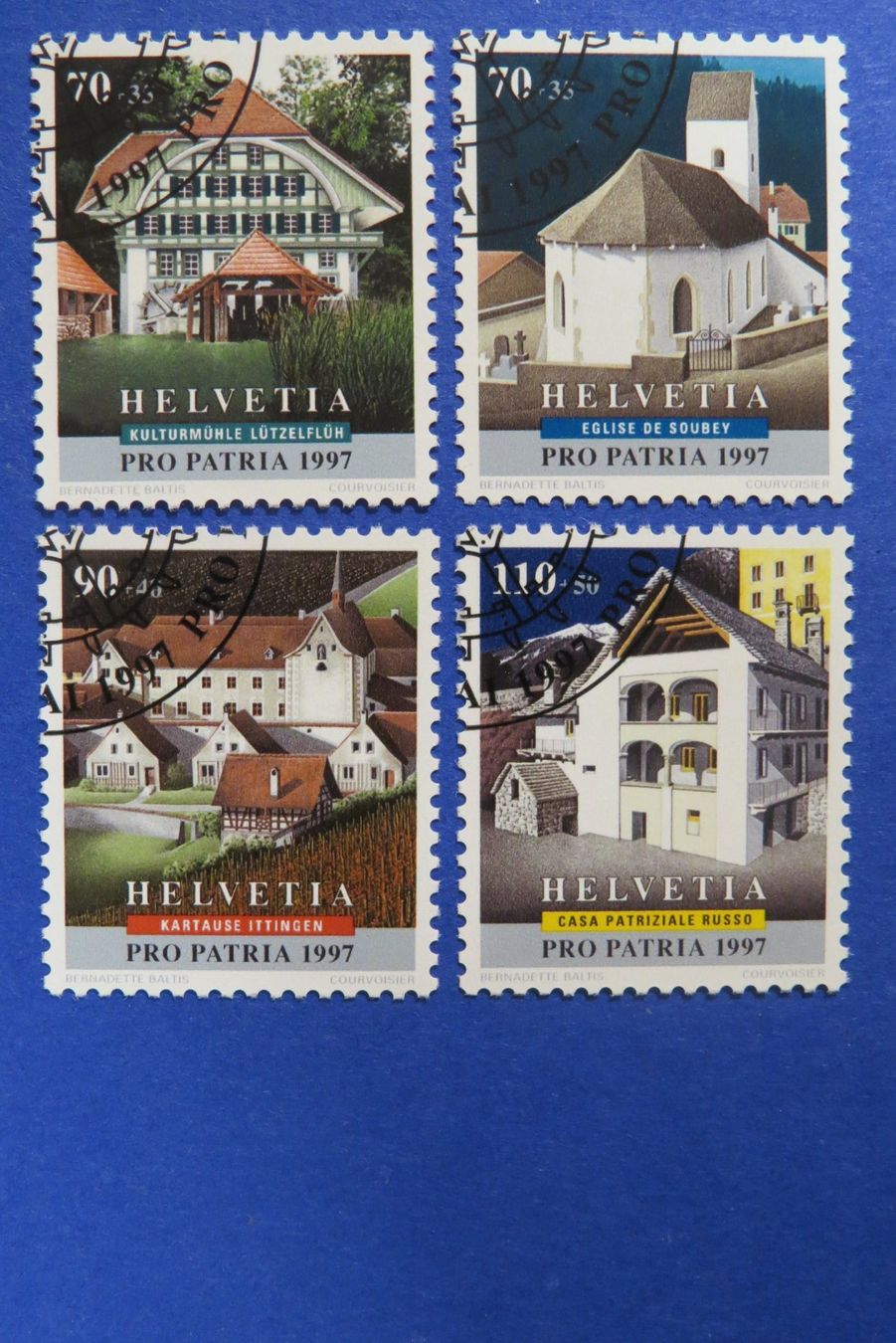 Tutti i francobolli: Serie Pro Patria 1997 - off.Ersttag-Eckstempel BERN – Usato da Brunnen venduto da Kumari