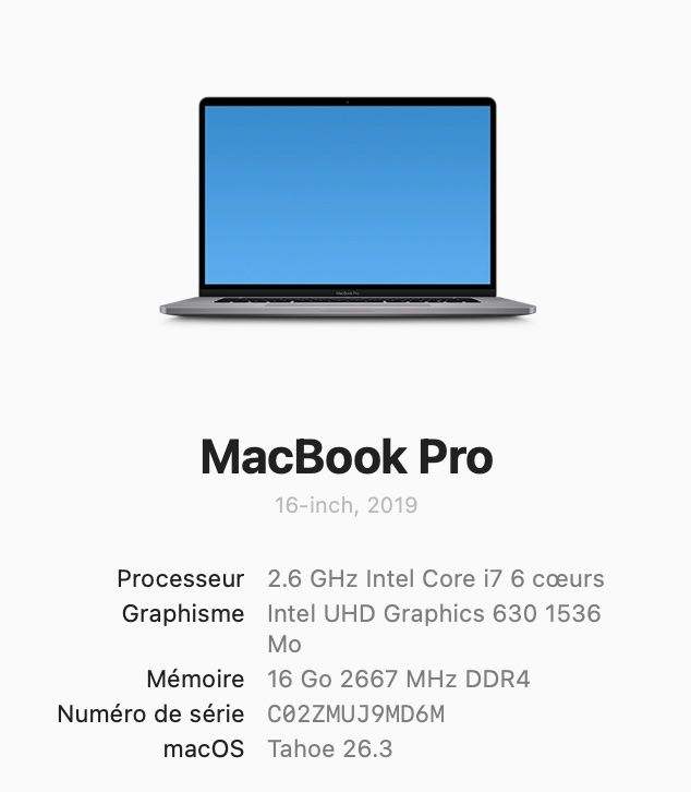 Apple PC: MacBook Apple Pro 16 - 1ère main - état impeccable – Usato da St-Aubin-Sauges venduto da Vente-Articles 7