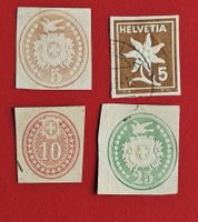 GANZSACHE TÜBLI EDELWEISS 5 RP. 10 RP. 25 RP. AUSSCHNITTE