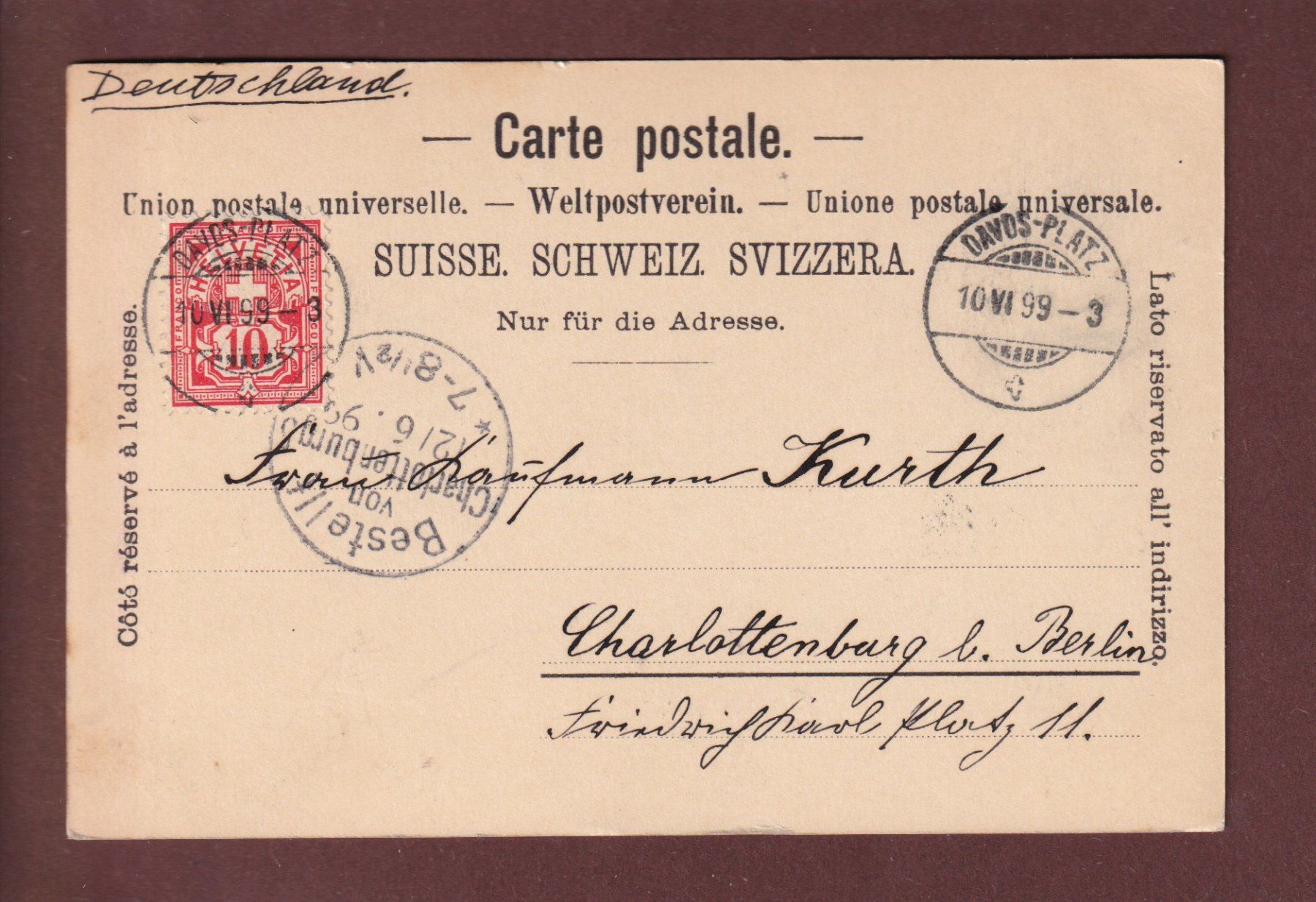 Cartes postales: DAVOS - Davosersee - 1899 – D'occasion à Pully par nicecards 1