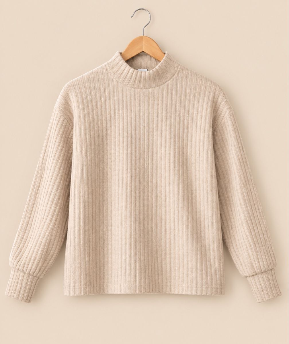 Maglioni & Felpe: PULL BEIGE CÔTELÉ À COL MONTANT – Nuovo (secondo la descrizione) da Lausanne venduto da KeNaChic 1
