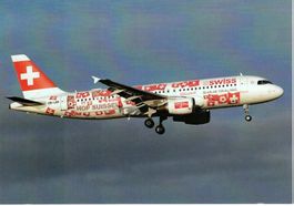 Ansichtskarte Swiss Airbus A320 Euro 08