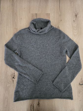 Damen Rollkragenpullover grau Kaschmir Grösse M