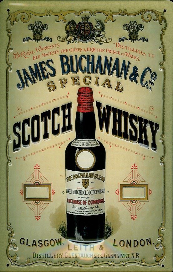 Insegne: Blechschild 3D-JAMES BUCHANAN&CO SCOTCH – Nuovo e nell'imballaggio originale da Rupperswil venduto da big-one-sale