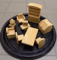 *PUPPENHAUS - MÖBELI - WOHNZIMMER* NATURE/DM 40CM/NEU