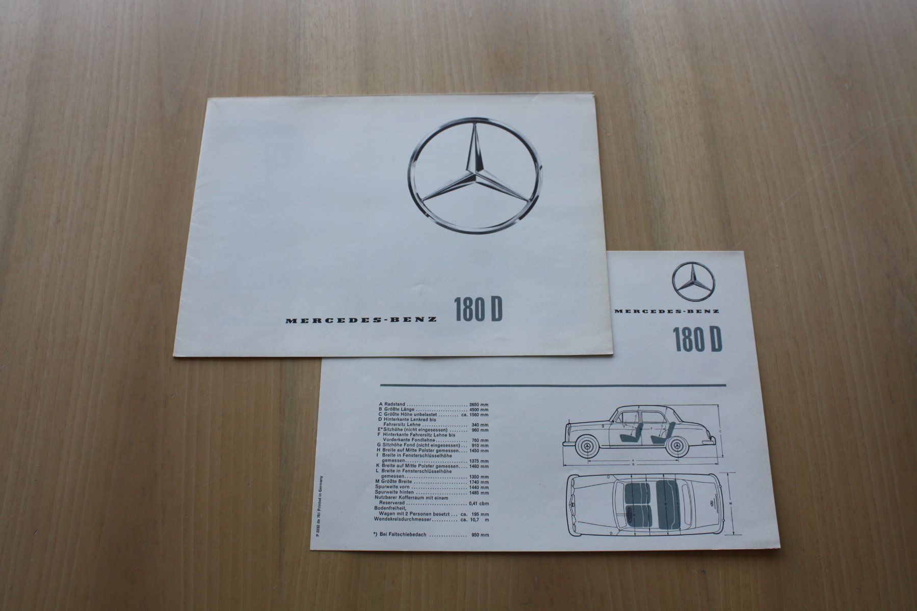 Mercedes-Benz Documenti: Mercedes 180 D Prospekt 1961 – Usato da Wikon venduto da erwin400