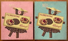 50er Jahre Sprüngli FLORENTINE Werbekarton
