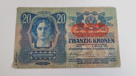 20 Kronen 1913 Österreich-Ungarn, historische Banknote (W1)