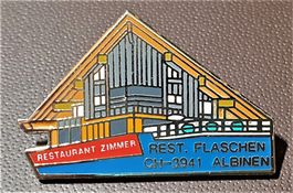 Q079 - Pin Restaurant Zimmer Rest. Flaschen Albinen Wallis