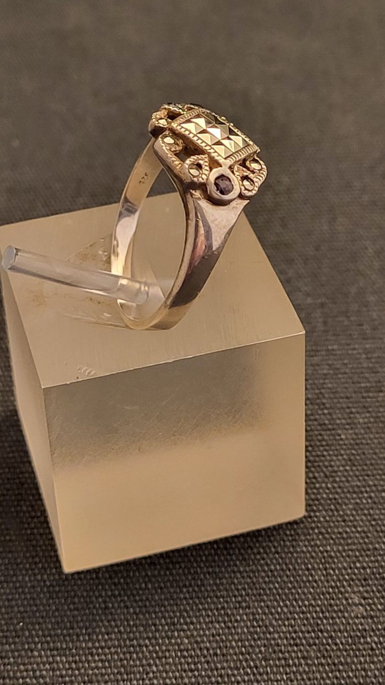 Anelli: Silberrring mit Markasiten – Usato da Basel venduto da spinne02 2