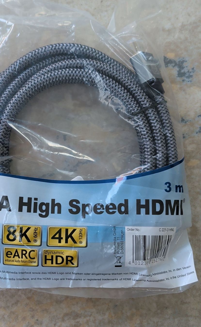 Cavi: 3m High Speed HDMI Kabel 8K/4K/eARC/HDR  – Nuovo e nell'imballaggio originale da Neuendorf venduto da borns