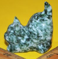 Deko - Heilstein N-869 – Katze – Green Spot Jade
