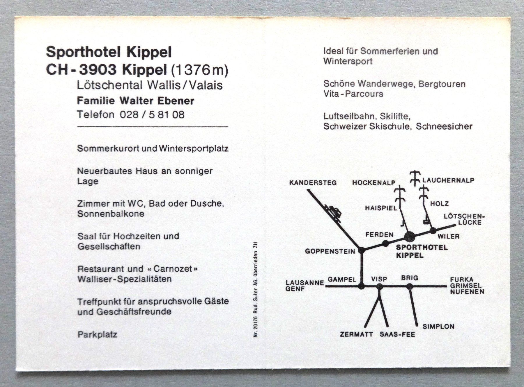 Cartoline postali: Sporthotel Kippel, Kippel, Lötschental – Usato da Fétigny venduto da Billy2miny 1