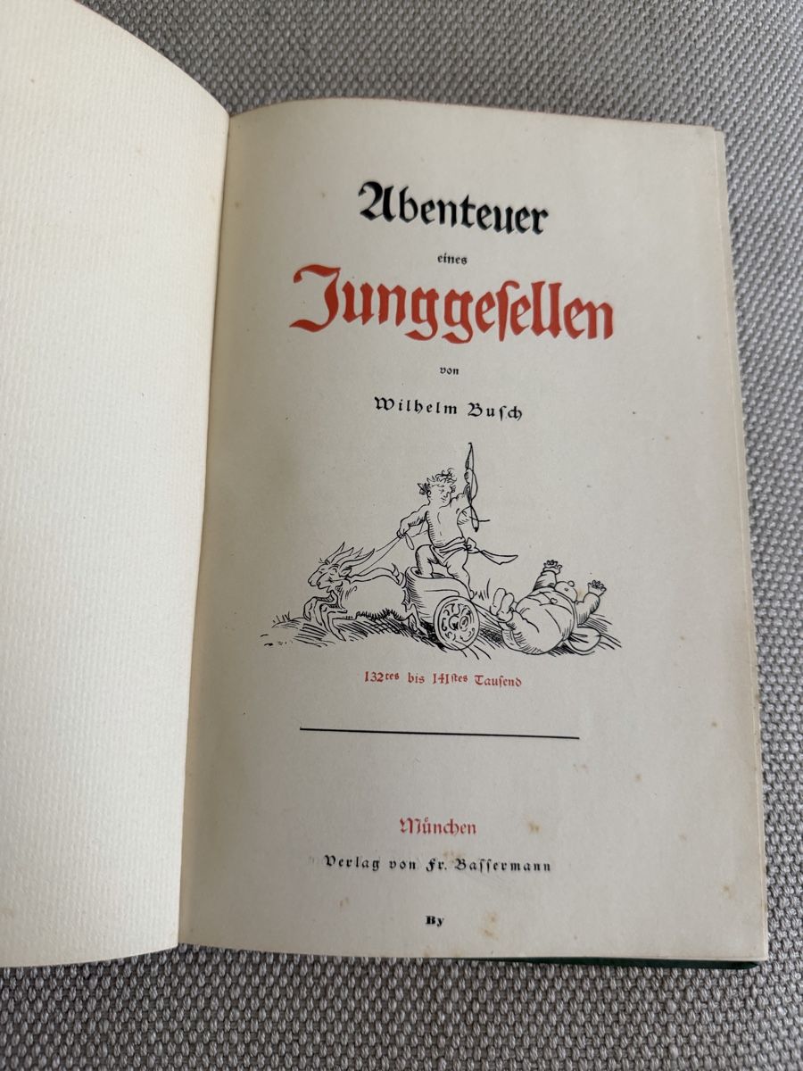 Bücher:  Wilhelm Busch, Abenteuer eines Junggesellen – Gebraucht aus Zürich von rf_fr 1