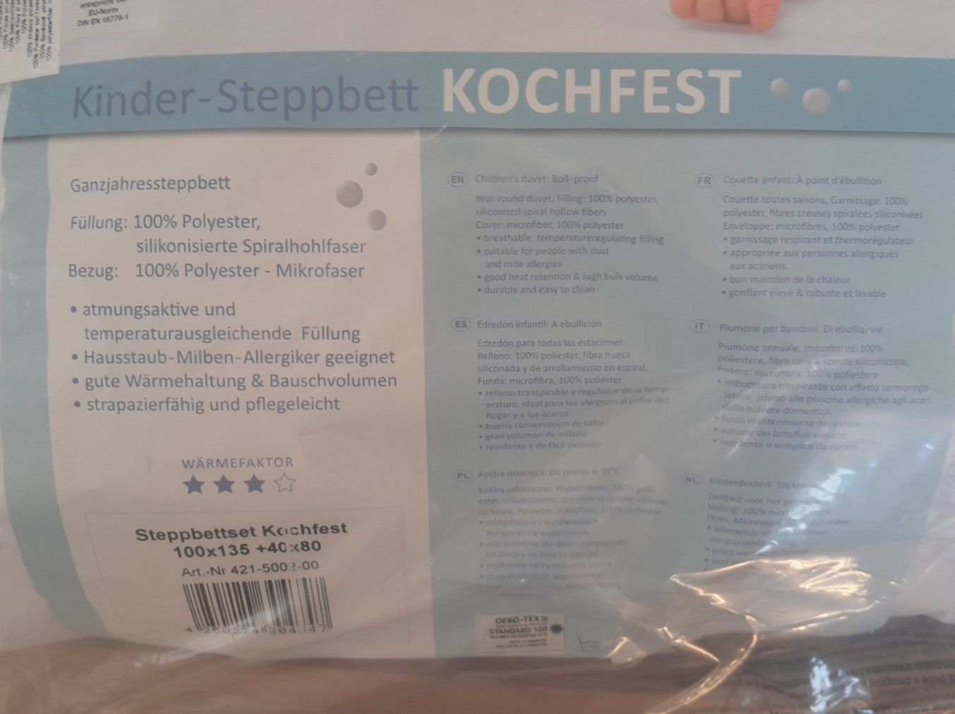 Coperte: Kinder-Steppbettset Kochfest – Usato da Rapperswil SG venduto da BombinaVariegata 1