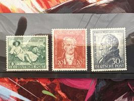 3 timbres Goethe Deutsche Post 1949 état occasion correct