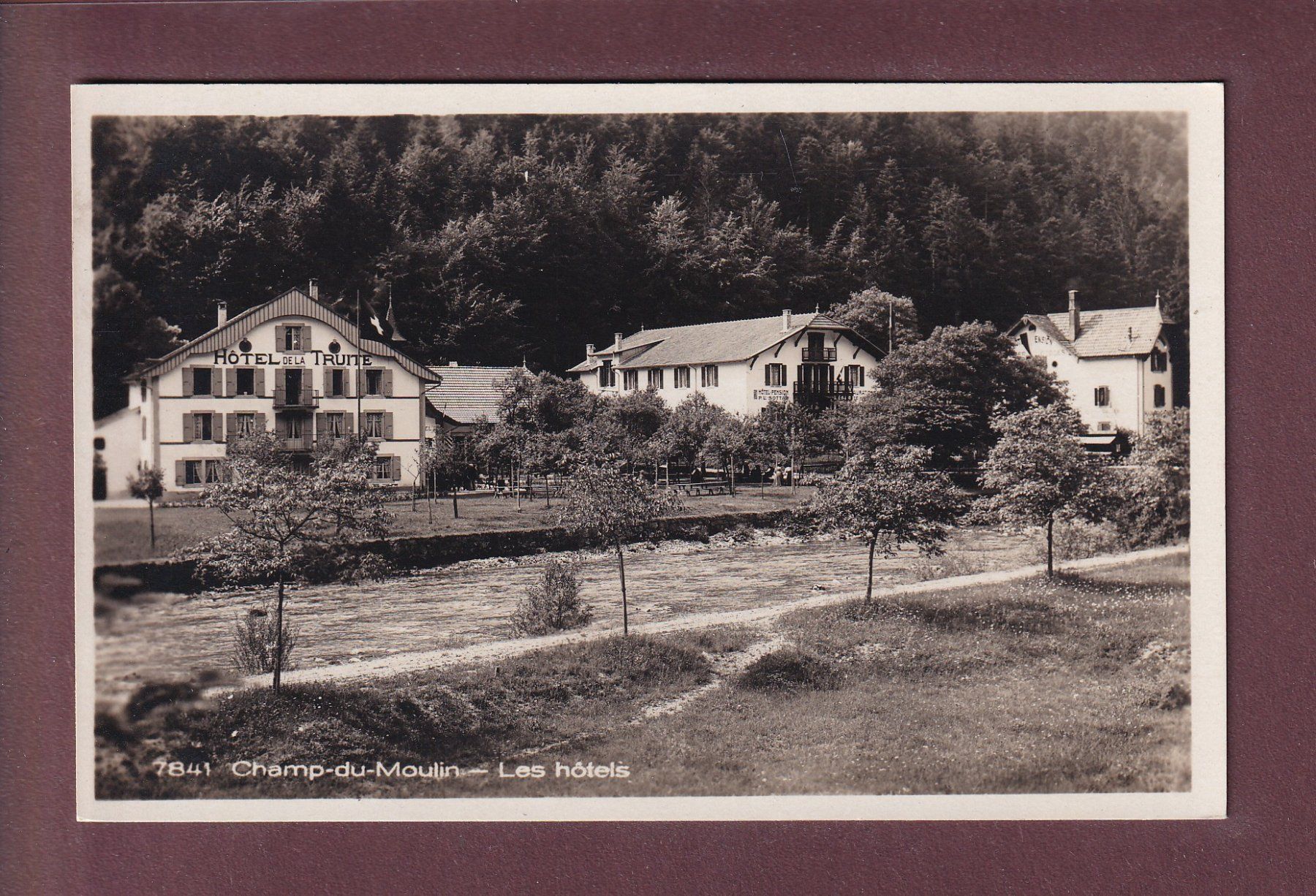 Cartoline postali: CHAMP-DU-MOULIN - Les Hôtels – Usato da Pully venduto da nicecards