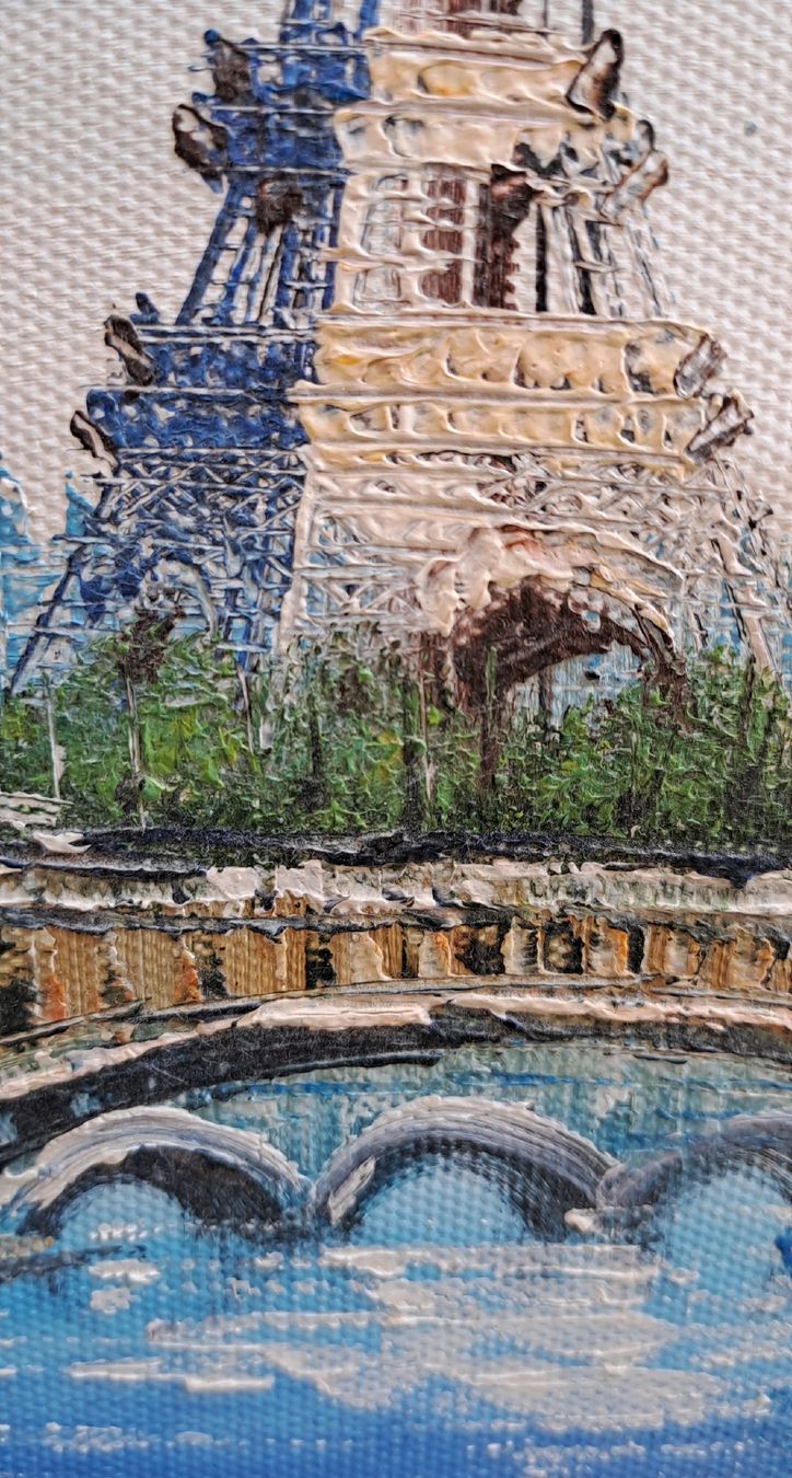 Gemälde: Gemälde Eiffelturm Paris auf Leinwand  – Gebraucht aus Gampel von hil_q526 3
