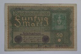 REICHSBANKNOTE 50 MARK JAHRGANG 1918