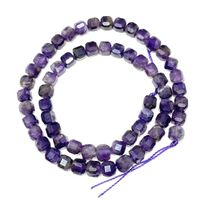 Natürliche Amethyst facettierte Würfel Perlen, 5mm