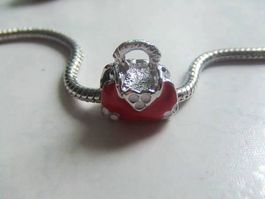 Handtasche emailliert    rot