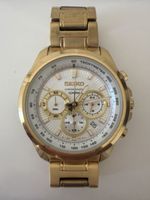Montre Seiko chronographe dorée