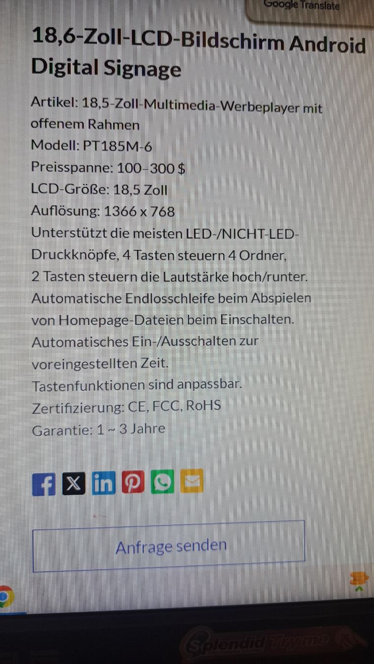Monitor: 18.6 Zoll LCD Bildschirm Android Digital – Nuovo e nell'imballaggio originale da Guttet-Feschel venduto da Kureto 5
